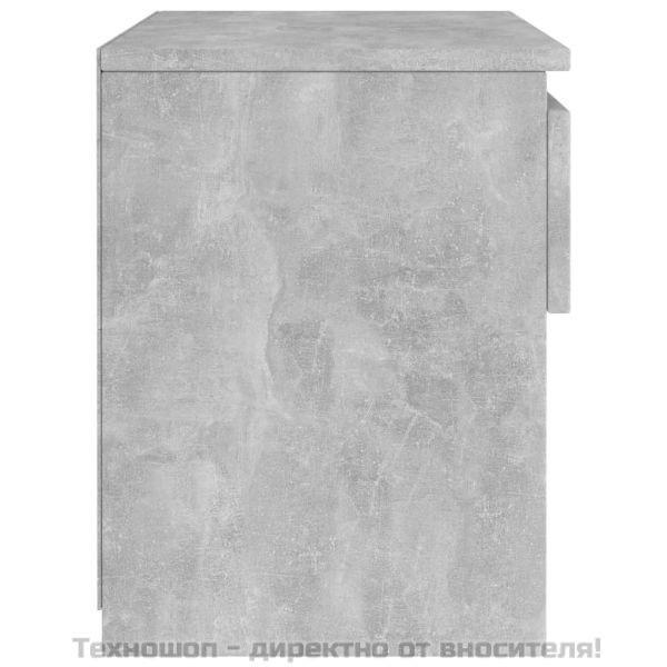 Нощно шкафче, бетонно сиво, 40x30x39 см, инженерно дърво