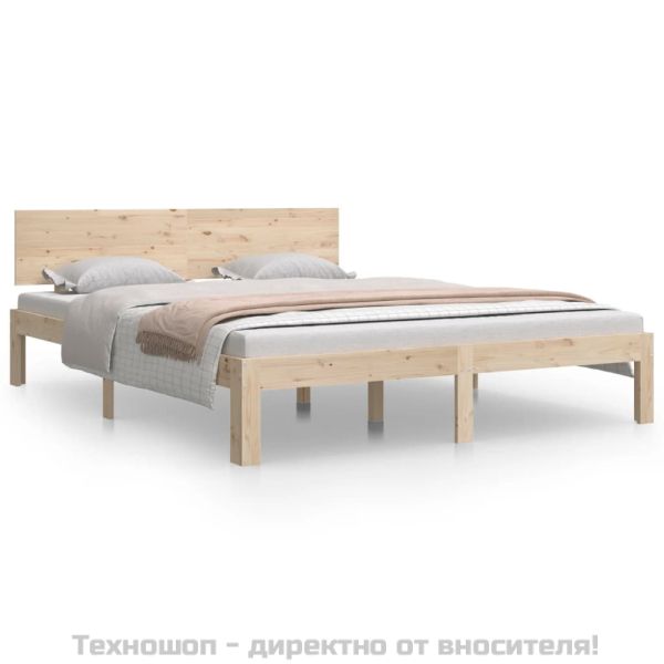 Рамка за легло, дърво масив, 150x200 cм, King Size