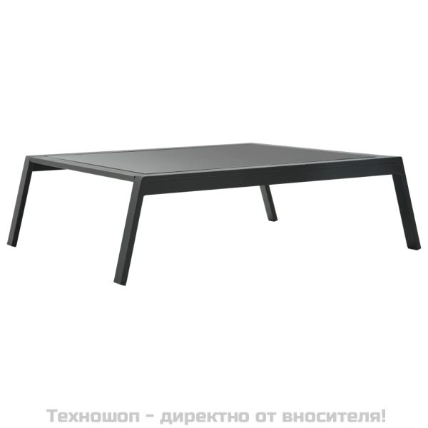 Градински комплект с възглавници, 5 части, алуминий, тъмносив