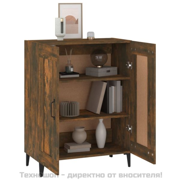 Сайдборд, опушен дъб, 69,5x34x90 см, инженерно дърво