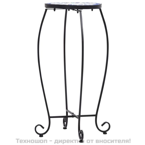 Мозаечни маси, 3 бр, синьо-бели, керамика