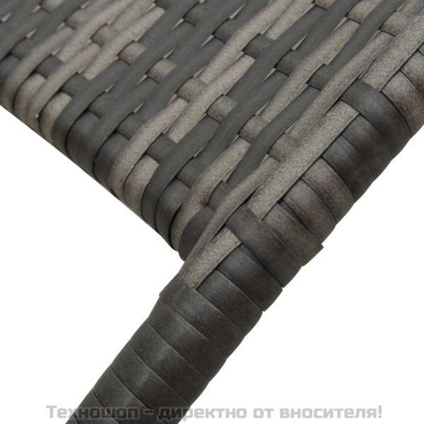 Сгъваем шезлонг, полиратан, сив