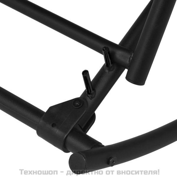 Градински люлеещ се стол, стомана и textilene, черен