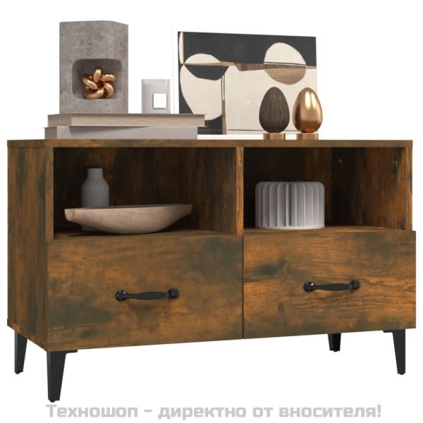 ТB шкаф, опушен дъб, 80x36x50 см, инженерно дърво