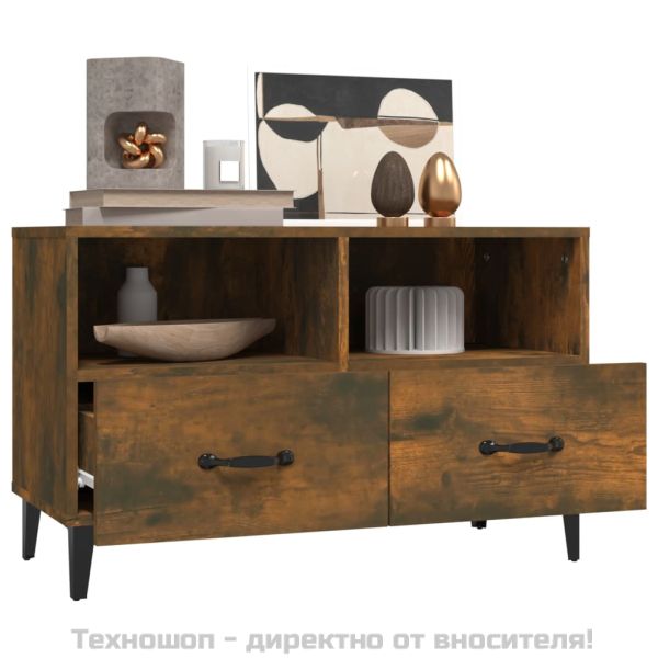 ТB шкаф, опушен дъб, 80x36x50 см, инженерно дърво