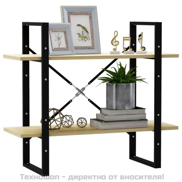 2-етажна библиотека, дъб сонома, 80x30x70 см, инженерно дърво