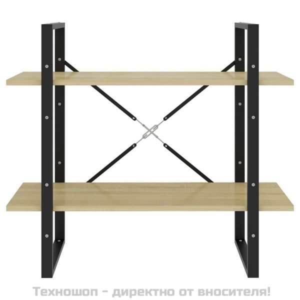 2-етажна библиотека, дъб сонома, 80x30x70 см, инженерно дърво