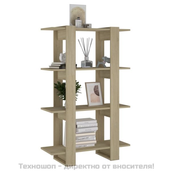 Библиотека/разделител за стая, дъб сонома, 80x30x123,5 см
