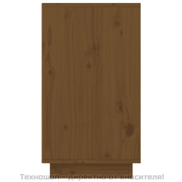 Шкаф за обувки, меденокафяв, 110x34x61 см, борово дърво масив