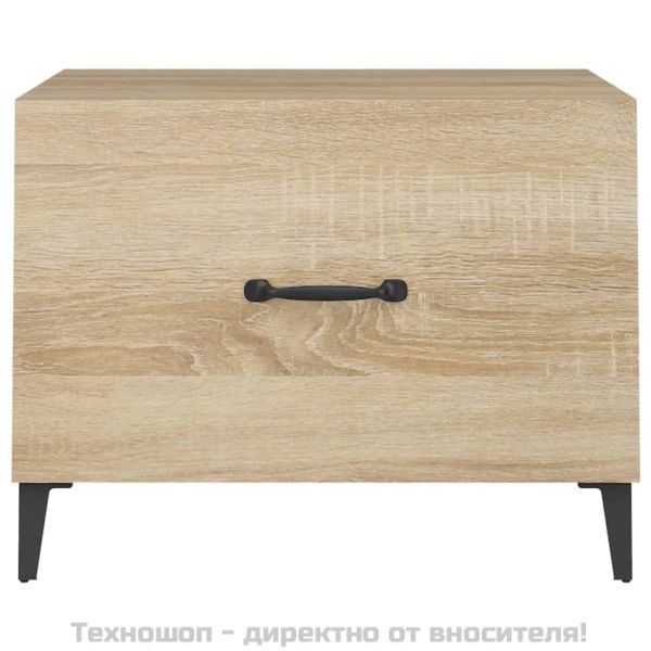 Маса за кафе с метални крака Дъб сонома 50x50x40 см