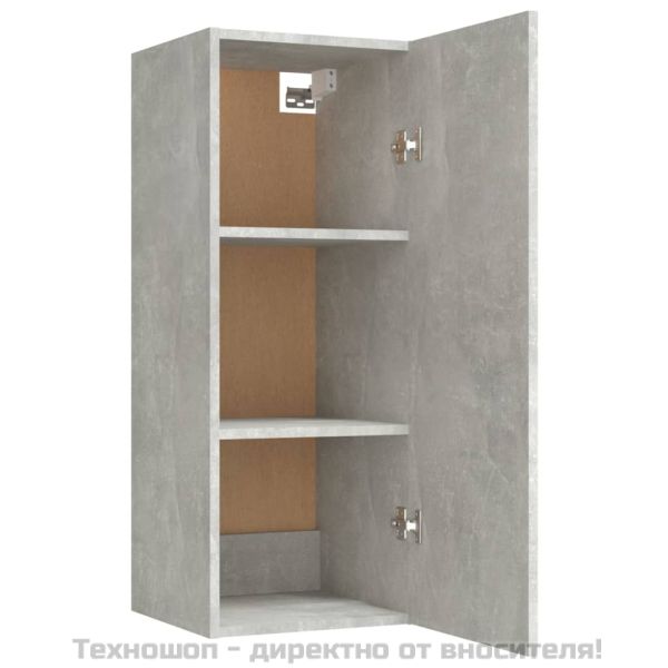 Стенен шкаф, бетонно сив, 35x34x90 см, инженерно дърво