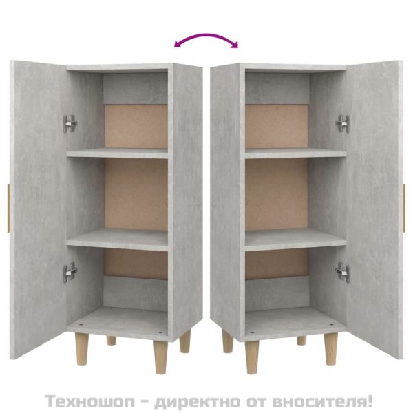 812325 Сайдборд, бетонно сив, 34,5x34x90 см, инженерно дърво