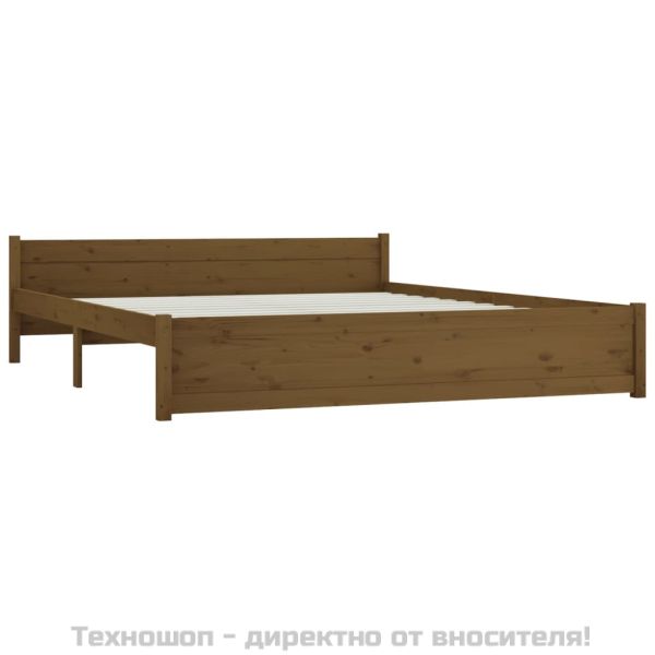 Рамка за легло, меденокафява, дърво масив, 200x200 см