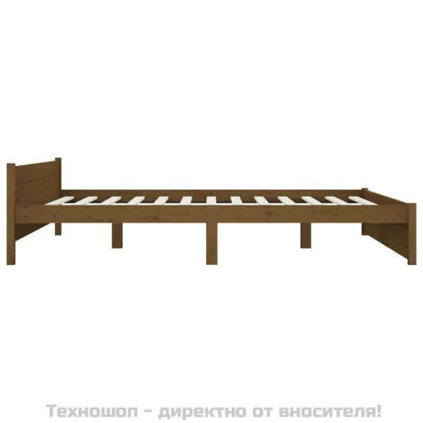 Рамка за легло, меденокафява, дърво масив, 200x200 см