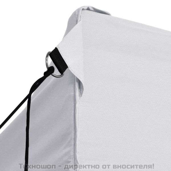 Сгъваема парти шатра с 4 странични стени 280x410x315 см стомана бяла