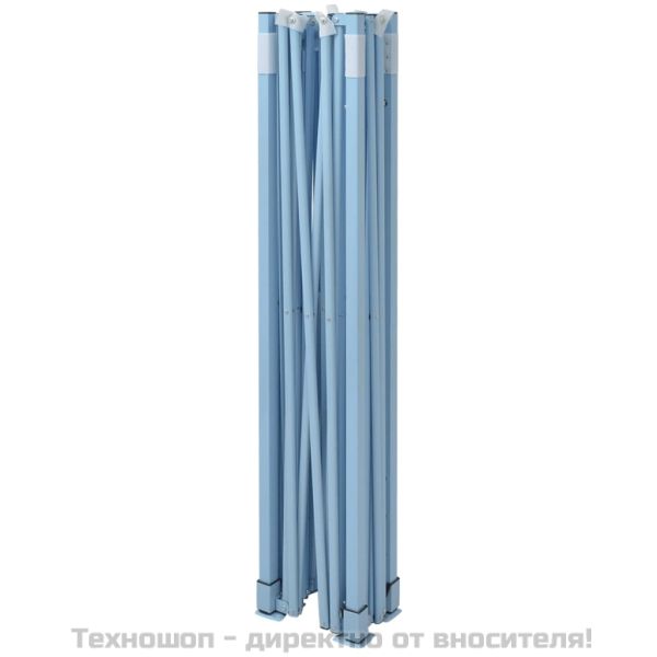 Сгъваема парти шатра с 4 странични стени 280x410x315 см стомана бяла
