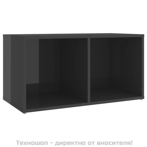 ТВ шкаф, сив гланц, 72x35x36,5 см, инженерно дърво