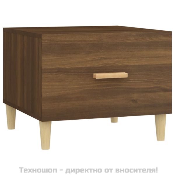 Кафе маси, 2 бр, кафяв дъб, 50x50x40 см, инженерно дърво