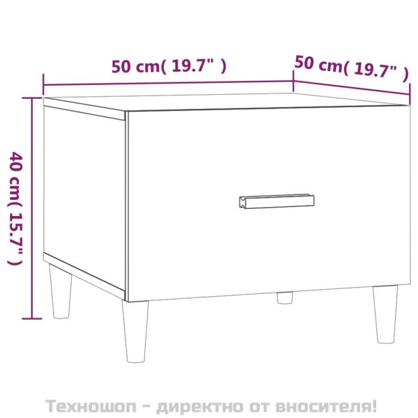 Кафе маси, 2 бр, кафяв дъб, 50x50x40 см, инженерно дърво