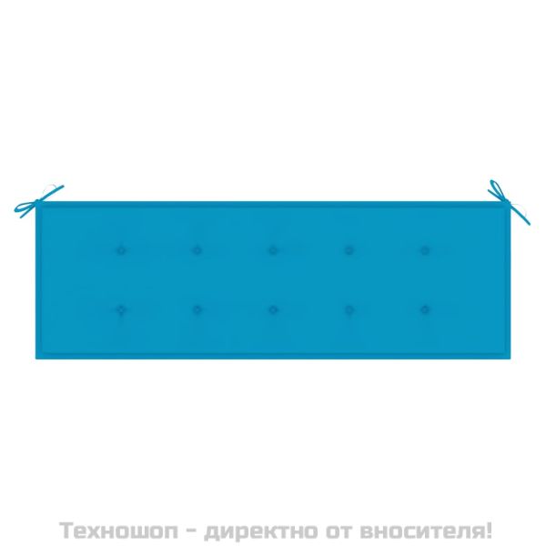 Възглавница за градинска пейка синя 150x50x3 см оксфорд плат