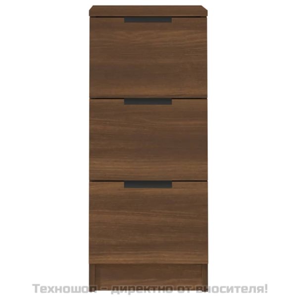 Сайдборди, 2 бр, Кафяв дъб, 30x30x70 см, инженерно дърво