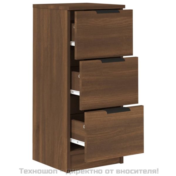 Сайдборди, 2 бр, Кафяв дъб, 30x30x70 см, инженерно дърво