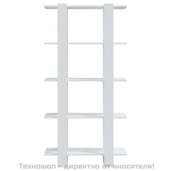 Библиотека/разделител за стая бяла 80x30x160 см инженерно дърво