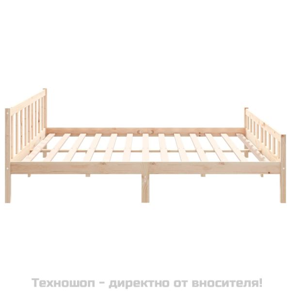 Рамка за легло без матрак, масивна дървесина, 160x200 см