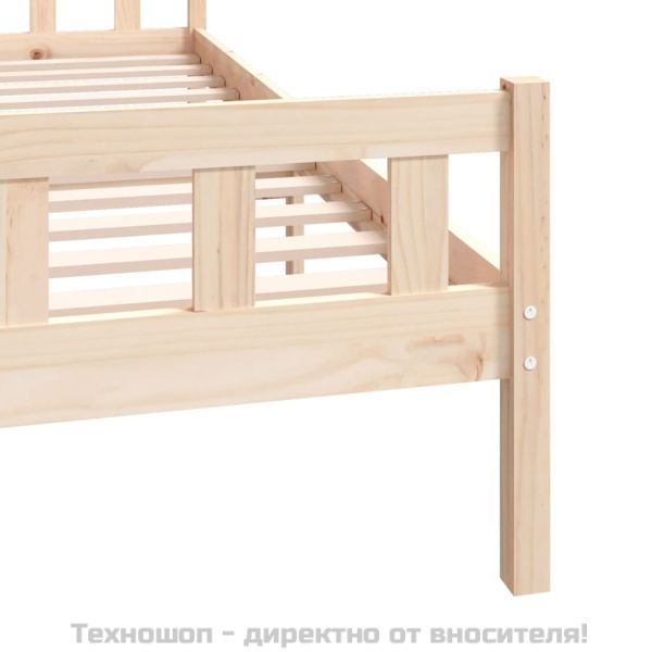 Рамка за легло без матрак, масивна дървесина, 160x200 см