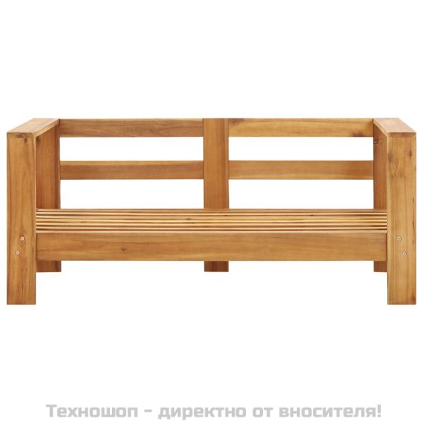 Градинска пейка с възглавници, 140 см, акация масив, сива