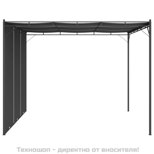 Градинска шатра със странична завеса 3x3x2,25 м антрацит