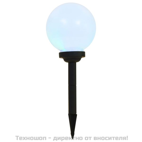 Градински соларни лампи, LED, 3 бр, сферични, 20 см, RGB