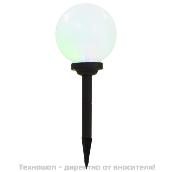 Градински соларни лампи, LED, 3 бр, сферични, 20 см, RGB
