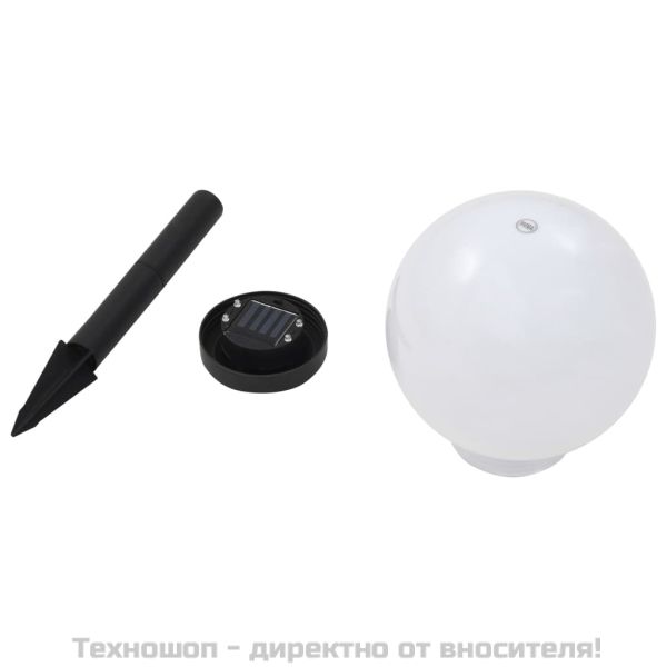 Градински соларни лампи, LED, 3 бр, сферични, 20 см, RGB