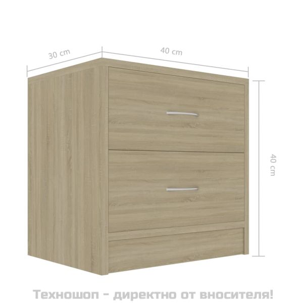 Нощно шкафче, дъб сонома, 40x30x40 см, инженерно дърво