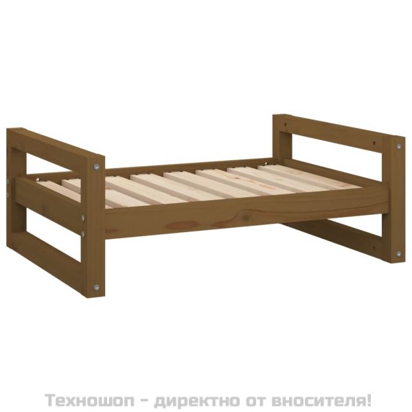 821480 Кучешко легло, меденокафяво, 75,5x55,5x28 см, бор масив
