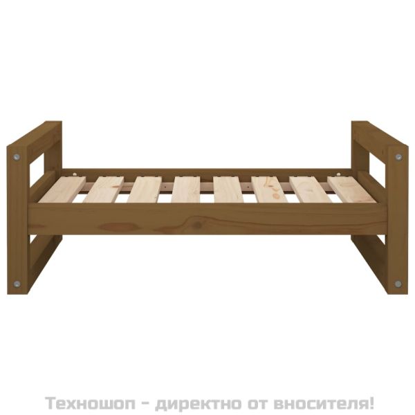 821480 Кучешко легло, меденокафяво, 75,5x55,5x28 см, бор масив