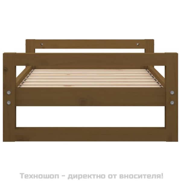 821480 Кучешко легло, меденокафяво, 75,5x55,5x28 см, бор масив