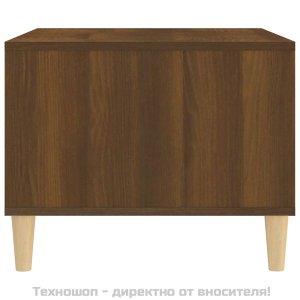 Кафе маса, кафяв дъб, 60x50x40 см, инженерно дърво
