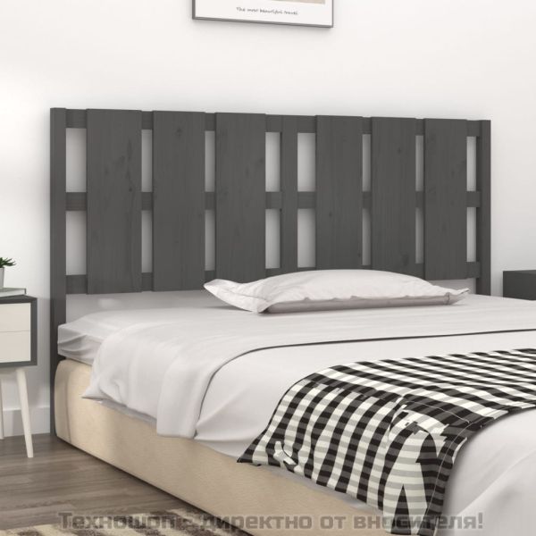 Горна табла за легло, сива, 165,5x4x100 см, бор масив