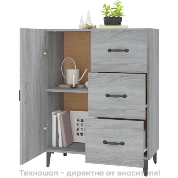 Сайдборд, сив сонома, 69,5x34x90 см, инженерно дърво