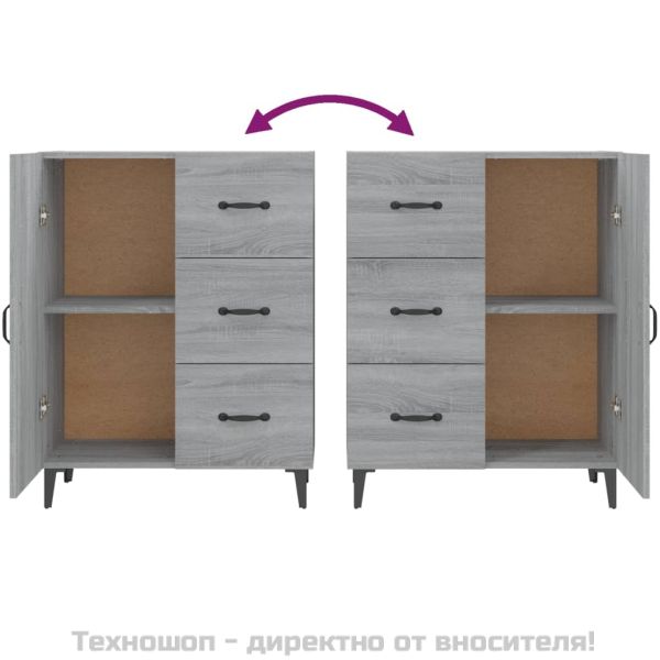 Сайдборд, сив сонома, 69,5x34x90 см, инженерно дърво