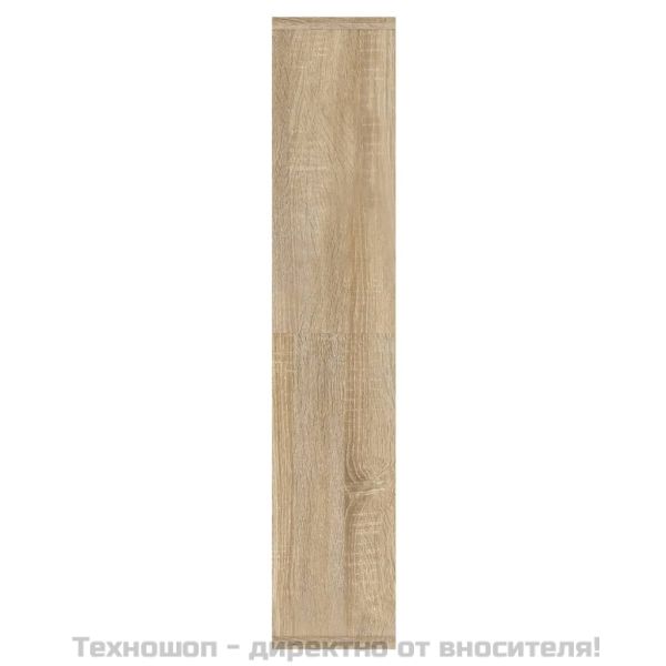 Огледален шкаф с LED, сонома дъб, 91x15x76,5 см