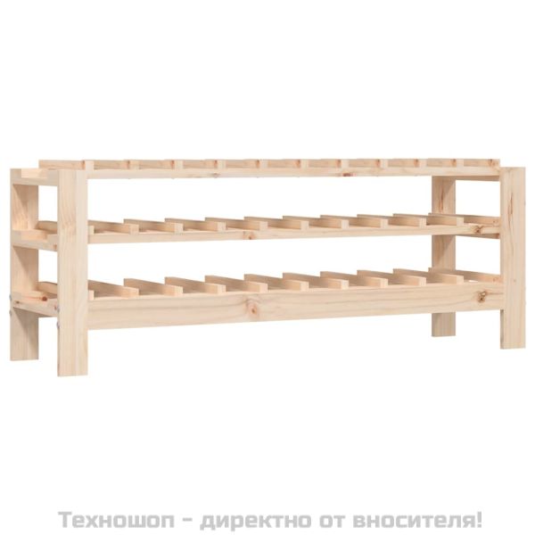Поставка за вино 109,5x30x42 см масивна чамова дървесина