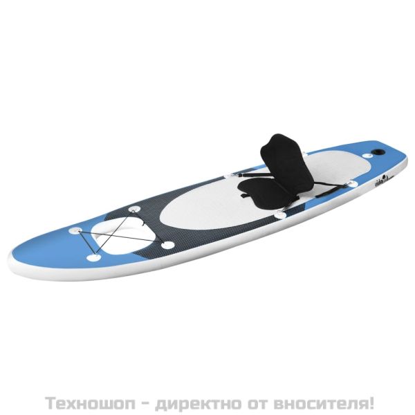 Комплект надуваем стендъп падълборд, морско синьо, 330x76x10 см