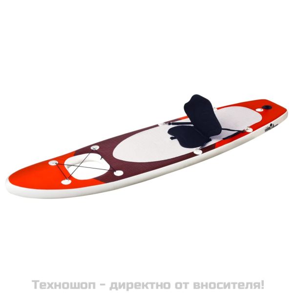 Комплект надуваем стендъп падълборд, червен, 300x76x10 см