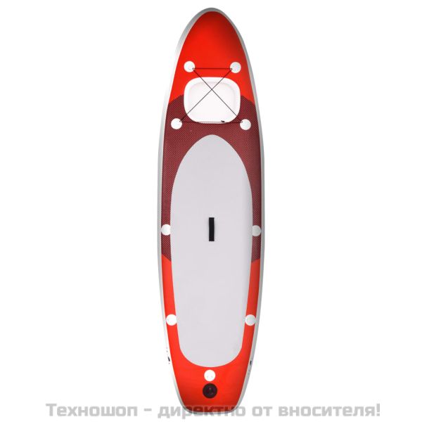 Комплект надуваем стендъп падълборд, червен, 300x76x10 см