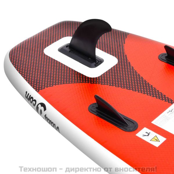 Комплект надуваем стендъп падълборд, червен, 300x76x10 см
