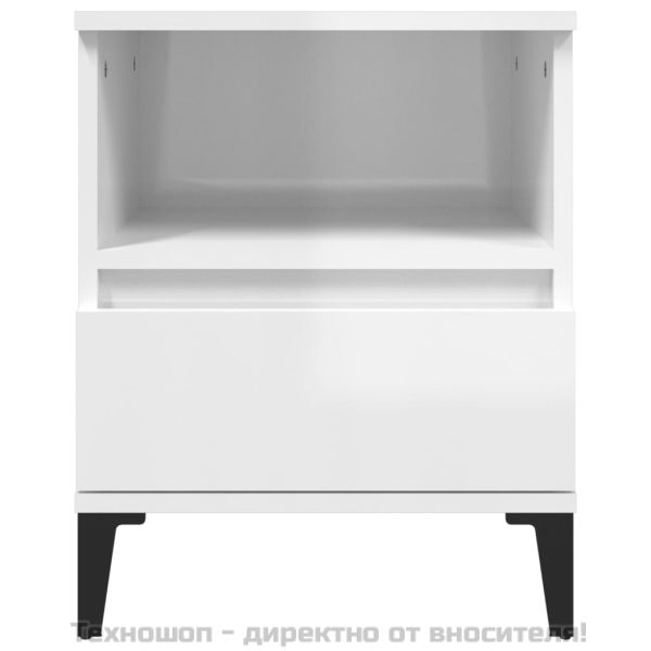 Нощни шкафчета, 2 бр, бял гланц, 40x35x50 см