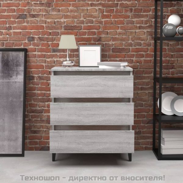 Сайдборд, сив сонома, 60x35x69 см, инженерно дърво